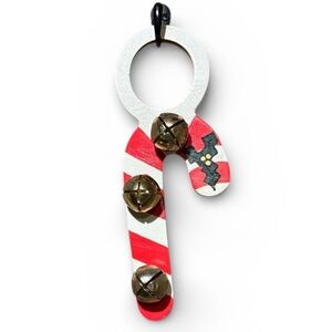 🎄Vintage Belsnickel Leather Candy Cane w Bells
